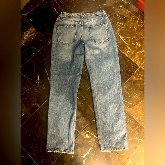 NWOT FREE PEOPLE High Rise straight leg mom distressed jeans - Picture 3 of 6
